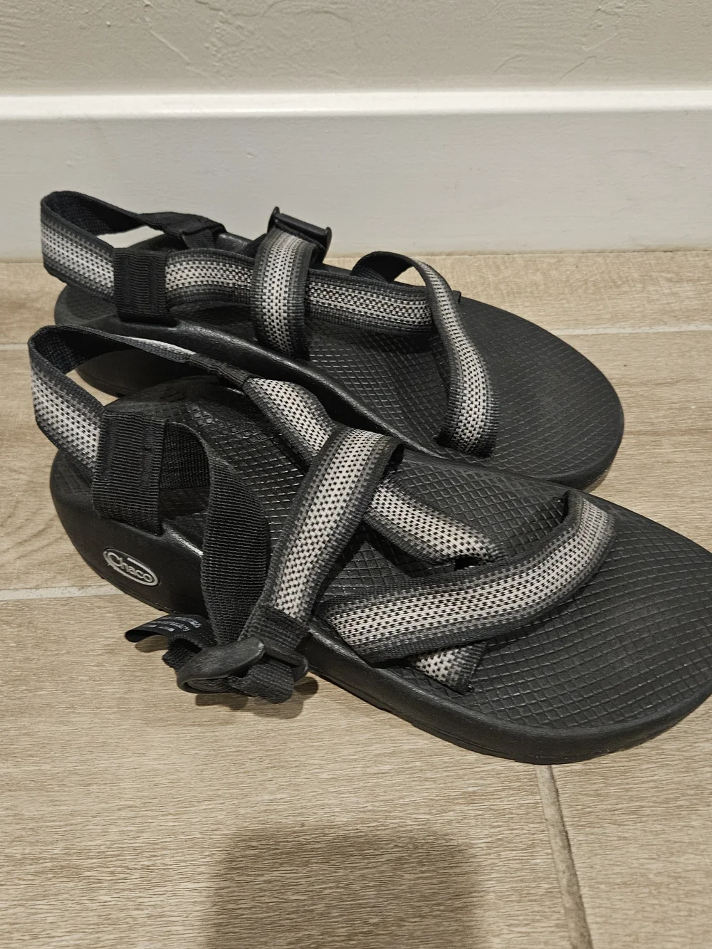 Chaco Men's Black Sandals with Gray Straps